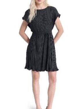 NWT DKNY Elegant Pleated Black Dress, 8